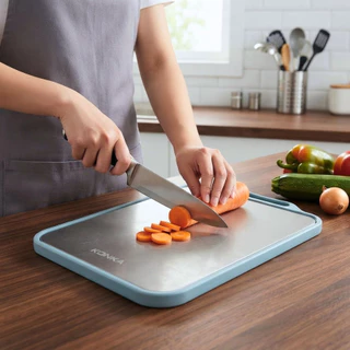 Tábuas de Corte Aço Inox Antibacteriana Cozinha Churrasco Carne Legumes Premium