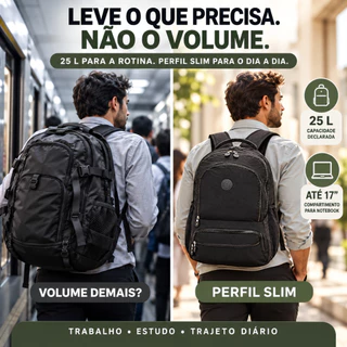 Mochila Com Compartimento Para Notebook Preta Com Bolso Frontal