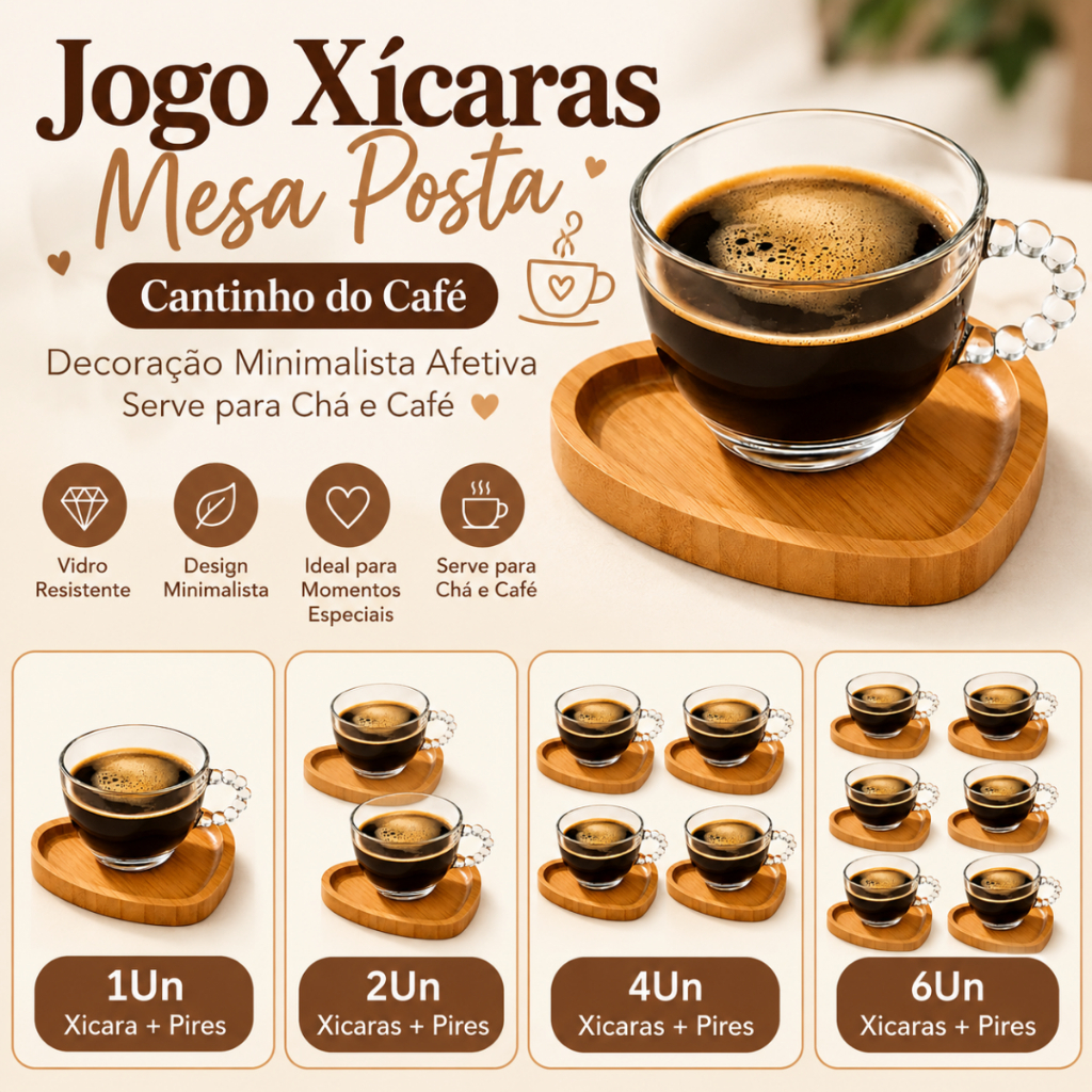 Jogo Xícaras Mesa Posta - Cantinho do Café - Decoração Minimalista ...