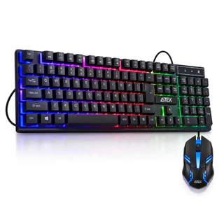 Kit Teclado E Mouse Gamer Led Rgb Semi Mecânico Usb