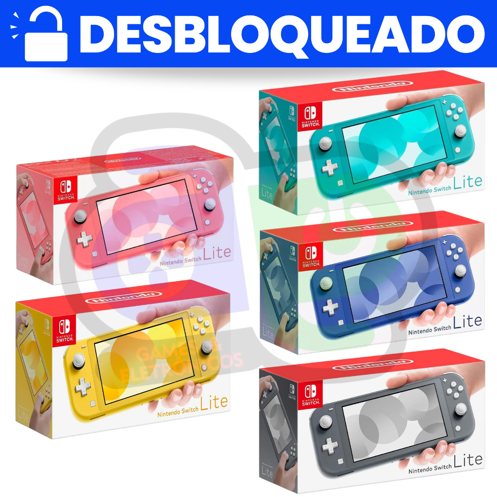 Nintendo Switch Lite Desbloqueado Novo + Cartão c/ Jogos 128gb