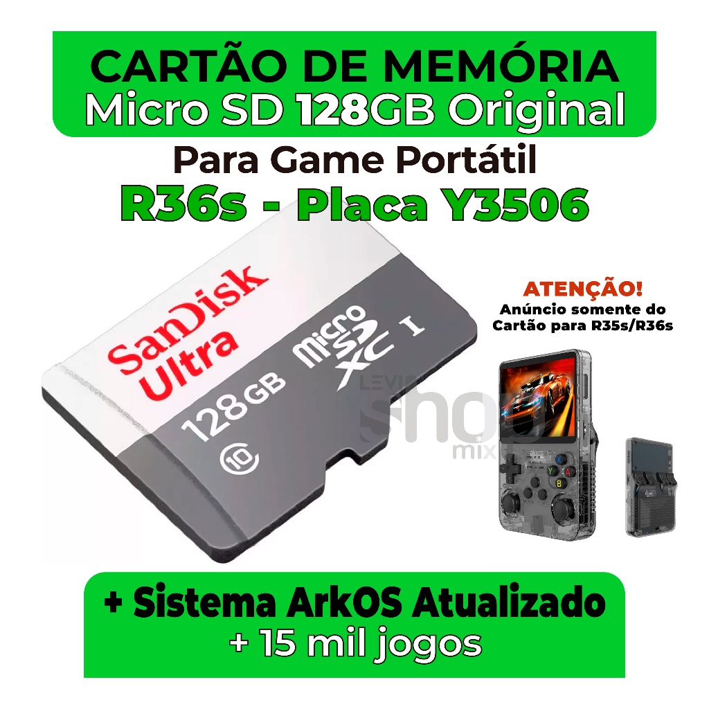 Cartão de Memória Para R36s (Placa Y3506) +Sistema ArkOS Atualizado +15 ...