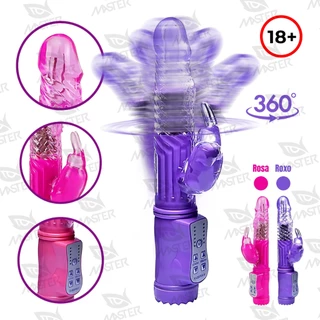 Vibrador Rotativo Rabbit 36 Vibrações e 8 Velocidades de Rotação Potente Ponto G e Clitóris em Oferta na Shopee