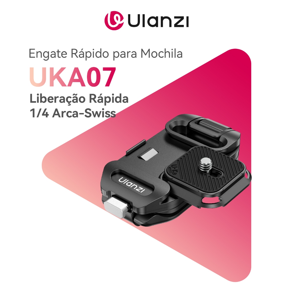 ULANZI UKA07 Engate Rápido para Alça de Mochila – Suporte para DSLR, Mirrorless e Action Cam