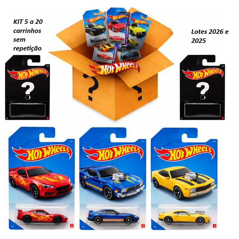 Kit Carrinho Hot Wheels Básico | Mainline Sem Repetição 5 a 20