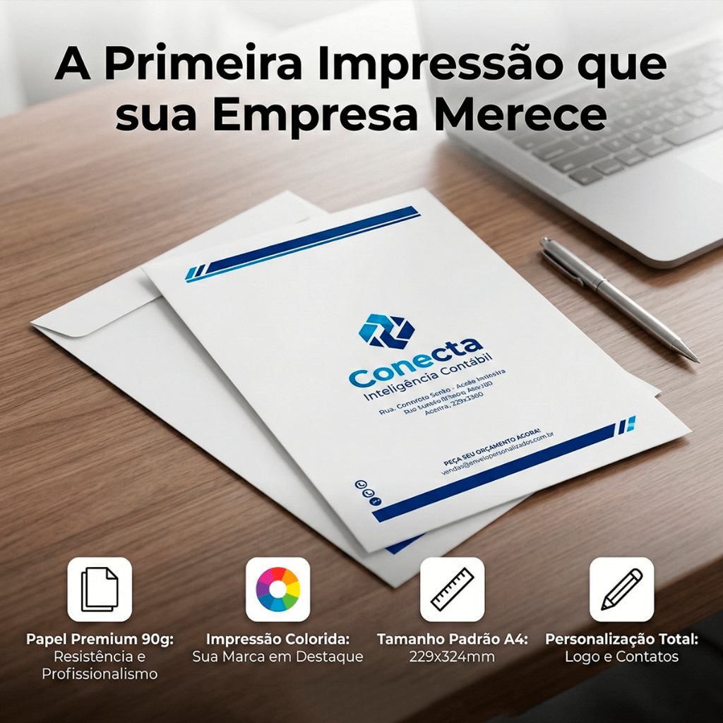 250 Envelopes Personalizado A4 Timbrado Logo da Empresa | Shopee Brasil