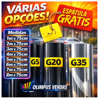 Película Insulfilm 75cm Fumê Anti Risco G5 G20 G35 Alta Proteção Solar