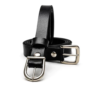Kit 2 Cintos Femininos Dois Modelos Fino Larguras 1.5cm e 2.0cm Fivelas Pratas Moda Blogueira – Duda/Ana
