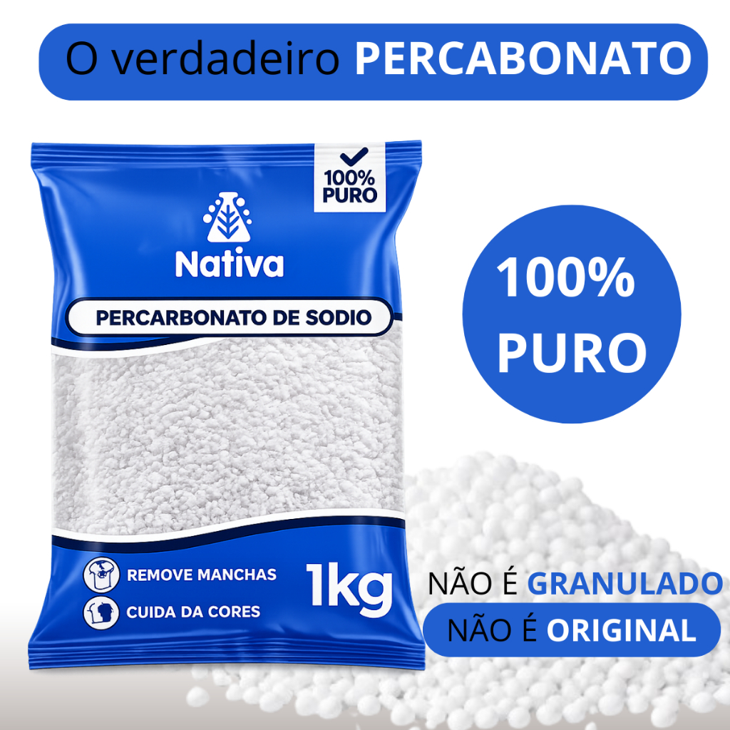 Percarbonato de Sódio 100% Puro - Tira Manchas Premium Roupas Brancas e Coloridas