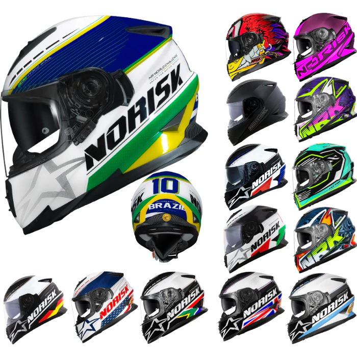 Capacete Moto Norisk Ff302 Com Oculos Interno Diversos Graficos Para Facilitar Sua Escolha