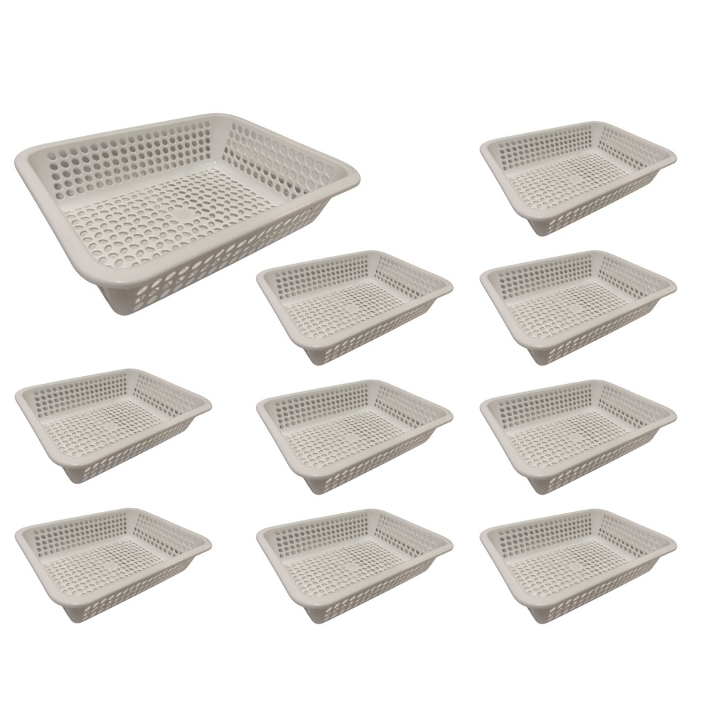 Kit 10 cestas Cestos organizador preto e branco empilhável r