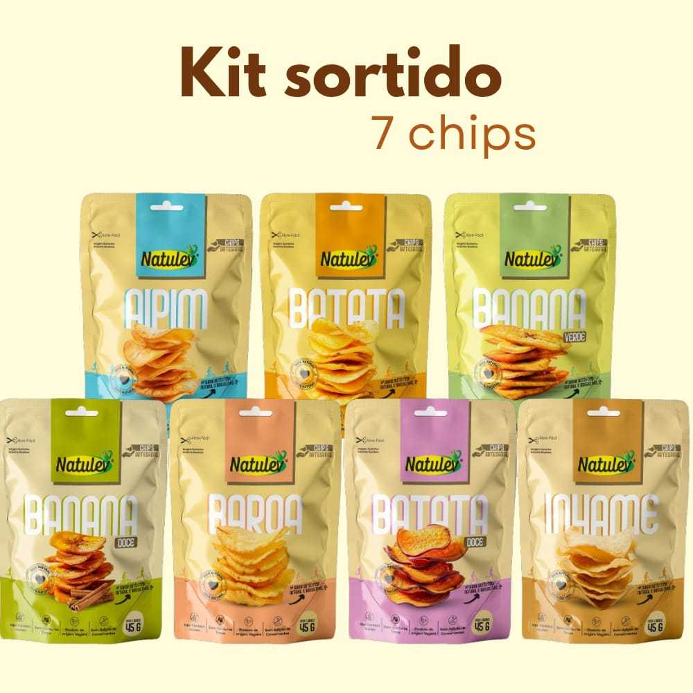 Kit Chips Naturais – Sortido Batata Natulev | 7 Unidades | Sem Glúten e ...