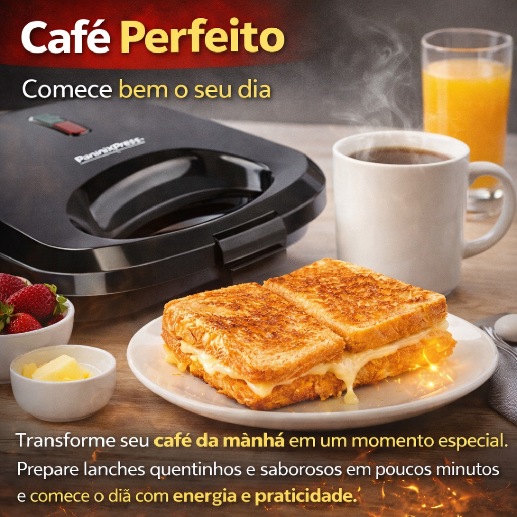 Sanduicheira Elétrica 750W Antiaderente Grill Prensa Lanches