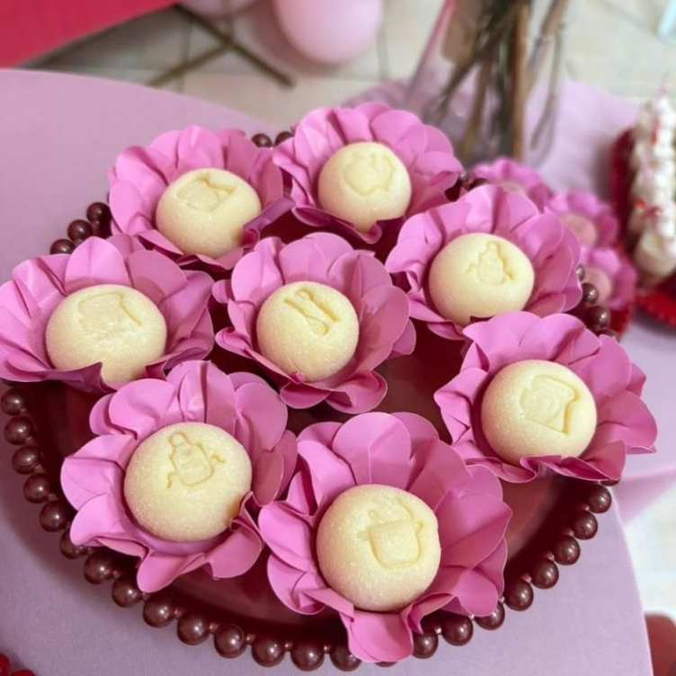 40~120 Forminha para Doces Finos Formato Flor - Casamento/An