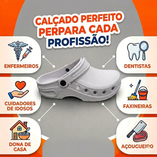 Sapato Babuche Com Tira hospitalar Cozinheira Profissional Uniforme EPI Respirável