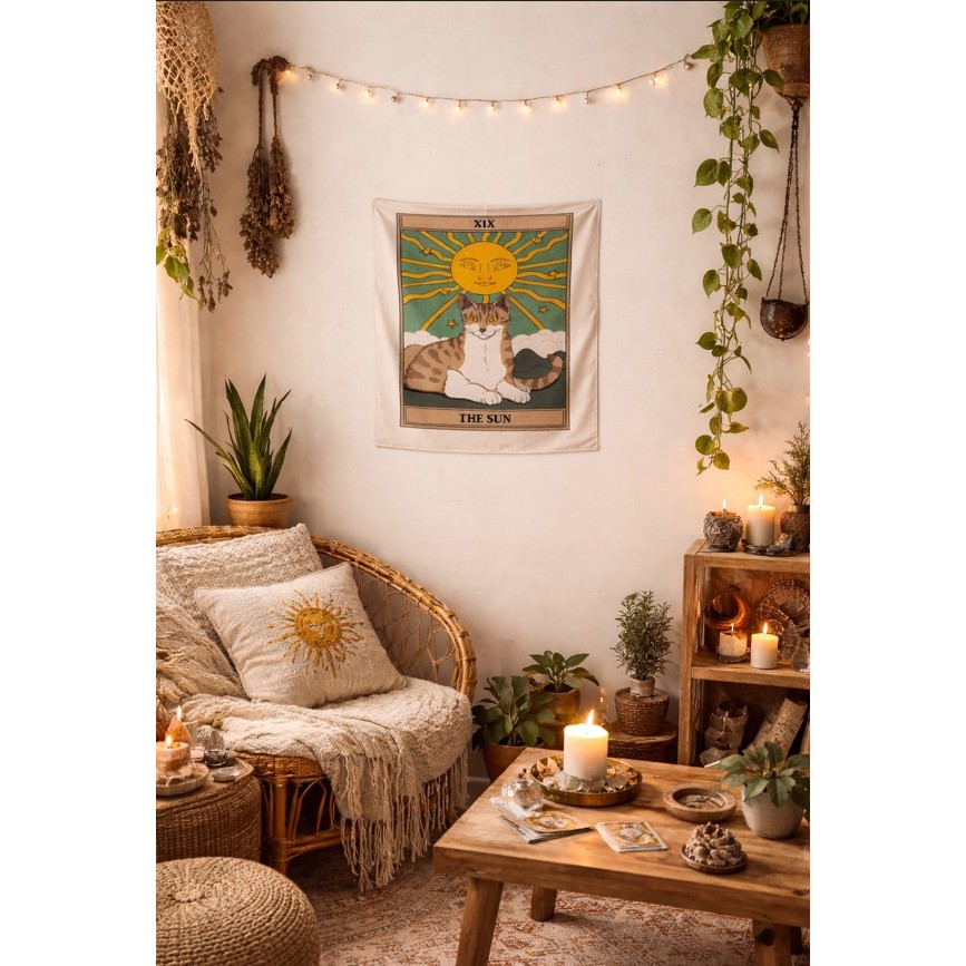 Bandeira decorativa- Tarot dos gatos- 75x75cm | Shopee Brasil