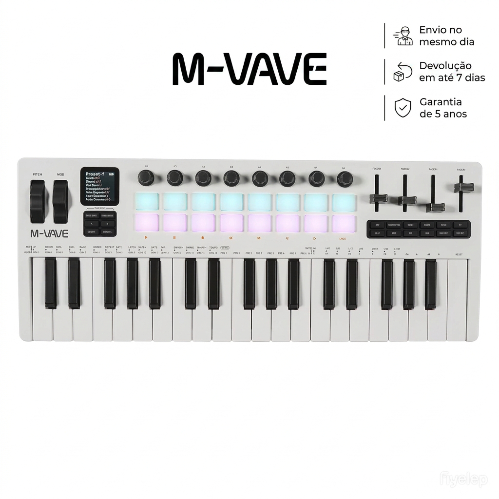 M-VAVE SMK-37 Pro Novo teclado MIDI sem fios Estação de trabalho
