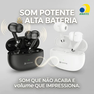 Fone de Ouvido Sem Fio Bluetooth TWS Peining PEI P9002 – Som Potente, Conforto e Liberdade Sem Fios