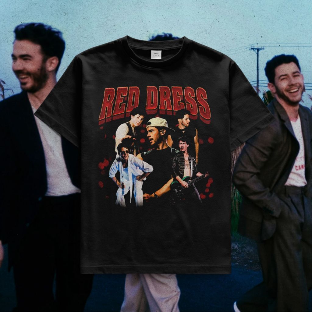 red dress jonas brothers shirt Red Dress Jonas Brothers Burnin' Up 2023 Tour T-shirt, Jonas Brothers Merch