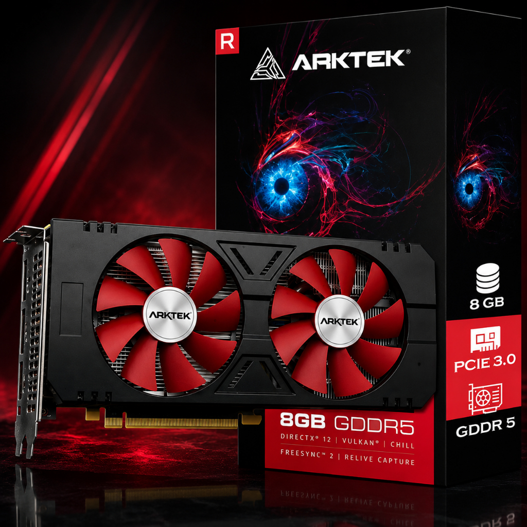 Placa De Vídeo RX 580 8GB Arktek Cyclops GDDR5 256bit | Shopee Brasil