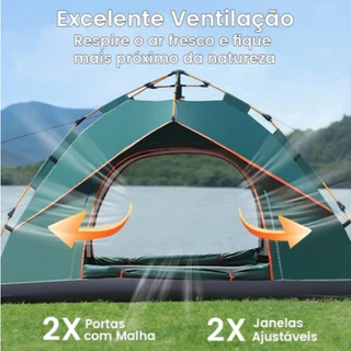 Barraca Automática de Montagem Rápida para 4-7 Pessoas 200x220cm, Impermeável Anti-UV, Ideal para Camping e Praia