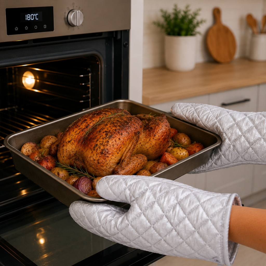 Kit 2 Luvas Culinária Metalizada Térmica Forno Quente Fogão 