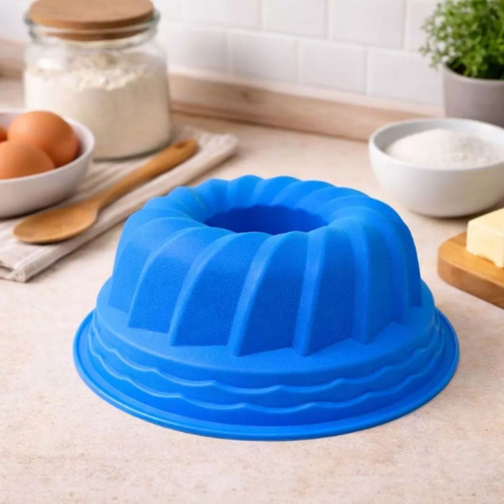 Forma Flor Vulcão Silicone Flexível Pudim Bolo Torta Molde D