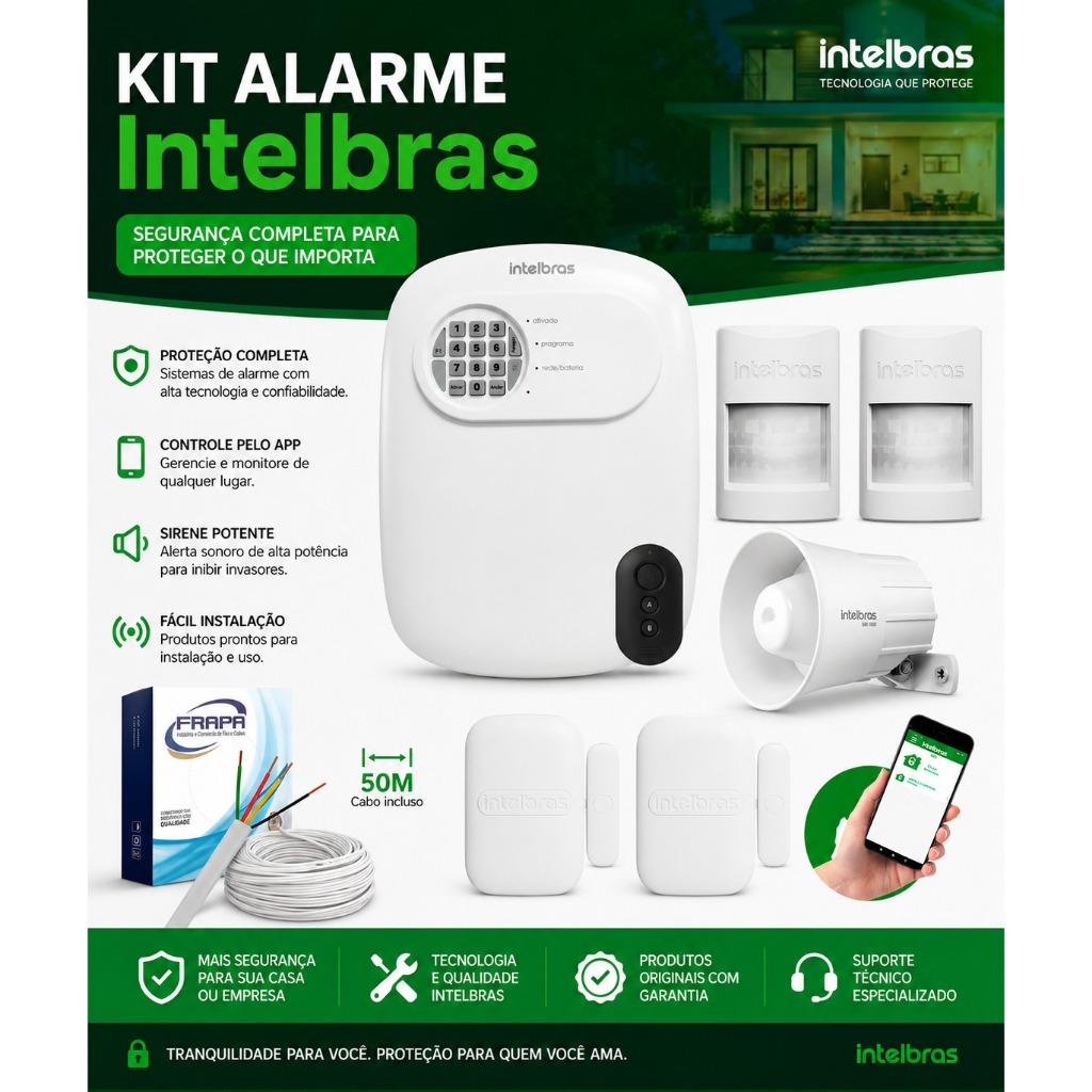 Kit de Alarme intelbras Central ANM 24 Net com acesso Remoto por ...