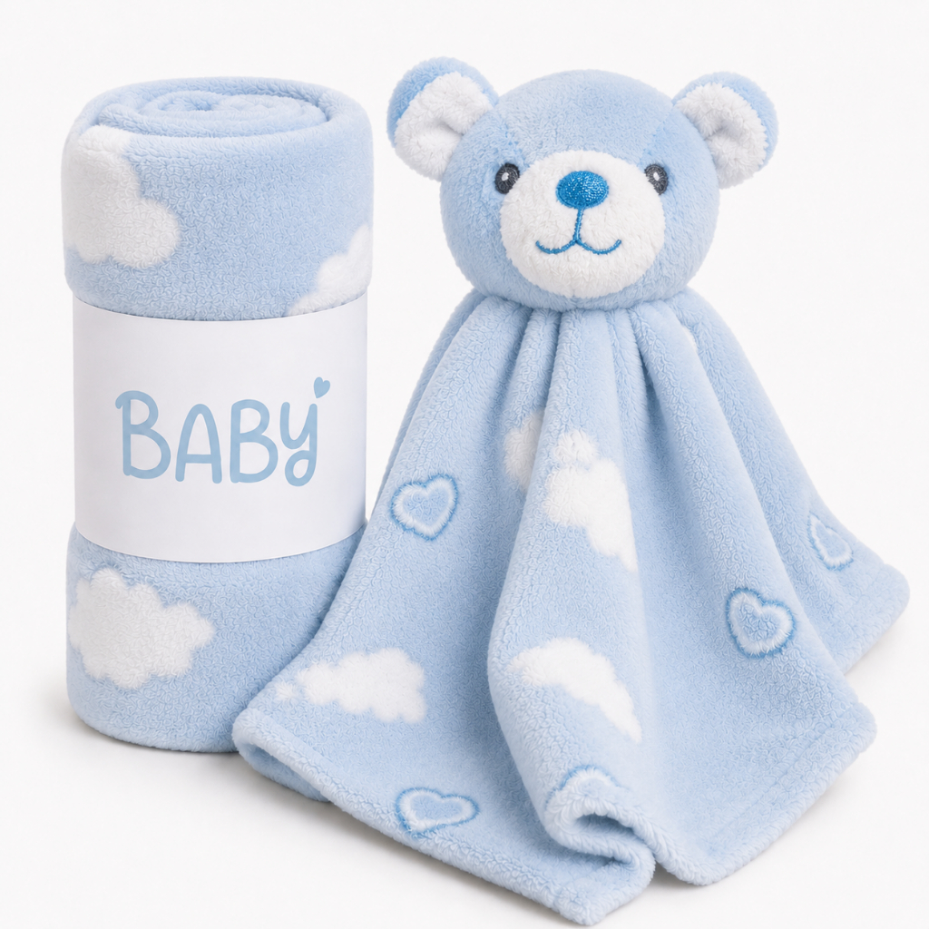 Kit Manta com Naninha Bebê Fleece Toque Super Macio Antialérgica Quentinho