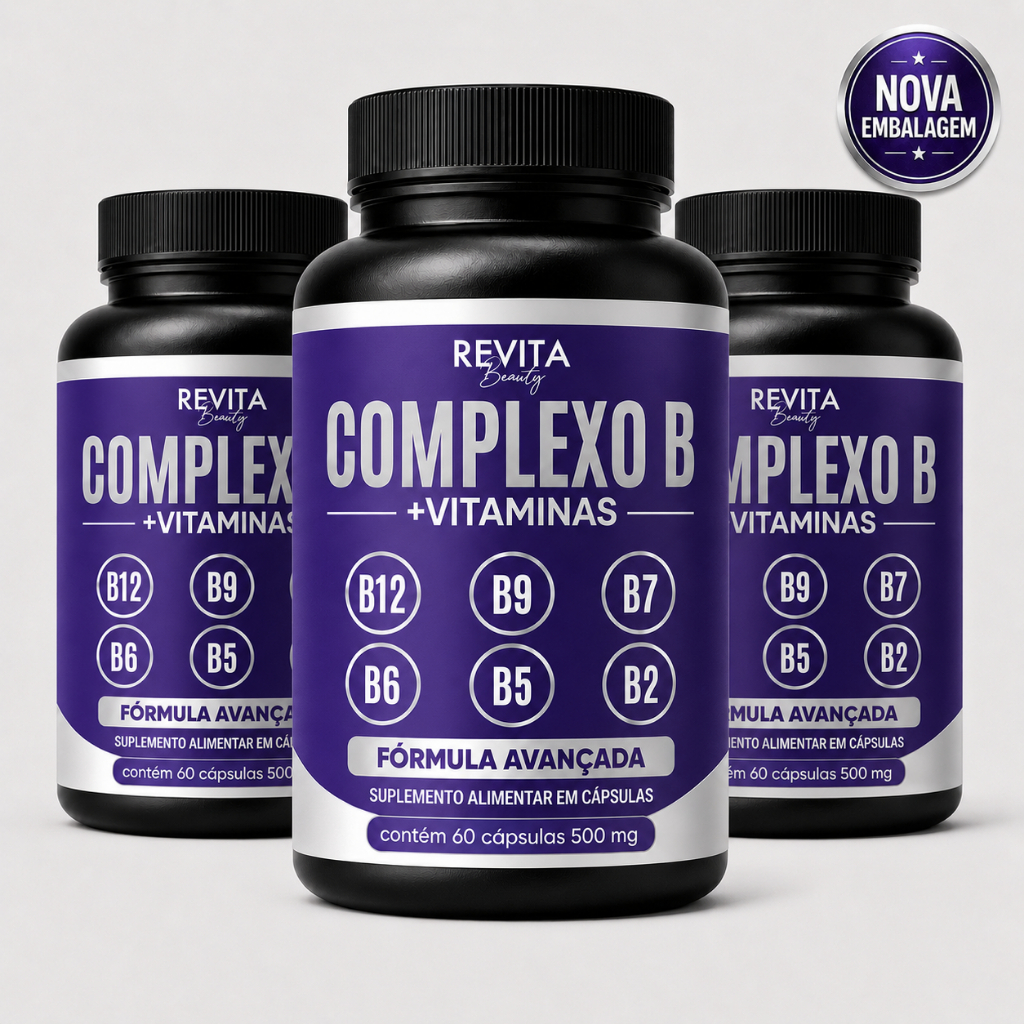 Complexo B Vitaminas B12 | B6 | B9 Forma Ativa B12 (Metilcobalamina) B6 B9 (Metilfolato) - 60 caps