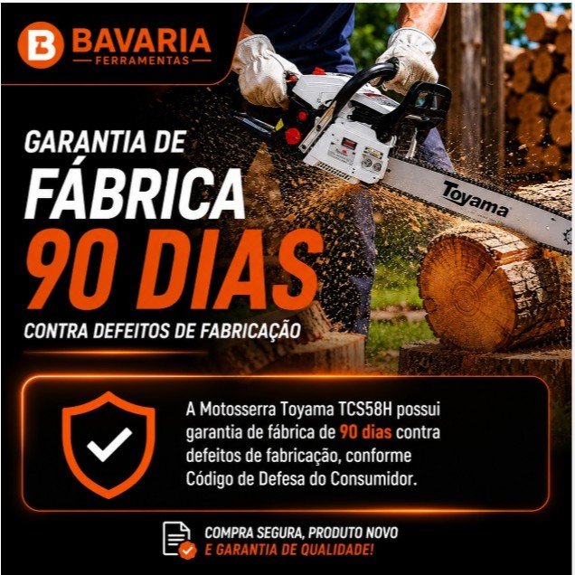 Motosserra Toyama TCS58H 54,4cc 3,2HP Sabre 18 Gasolina | Shopee