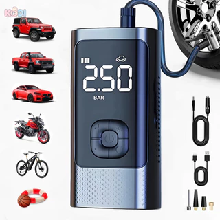Inflador de Pneu Sem Fio Portátil Compressor Elétrico com Medidor de Pressão Digital - M6