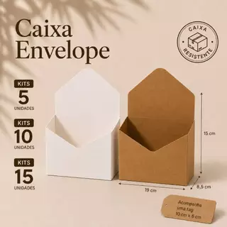 Caixa envelope para flores e presentes 19x15x8,5 / kit -- 5 un / 10 un / 15 un /