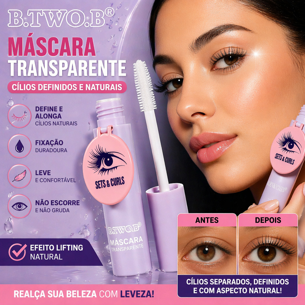 B.TWO.B Máscara de Cílios Transparente, Duradoura e à Prova de Manchas ...