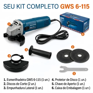 1000W Esmerilhadeira Lixadeira Angular 115mm 11000rpm Dupla Voltagem 110V 220V
