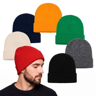 Kit 2 un Gorro Despojado Lã Caxemira Unissex Touca Inverno Malha Esqui Tamanho Único