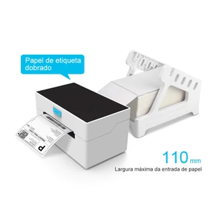 Impressora Térmica 110mm Alta Velocidade USB Bluetooth Multissistema Etiqueta Envio Código Barras
