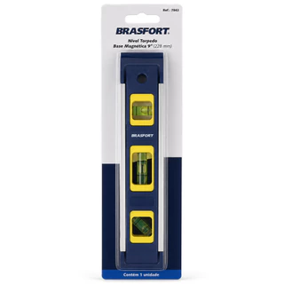 Nível Torpedo 9 Polegadas Com Base Magnética 228mm Bolhas Brasfort