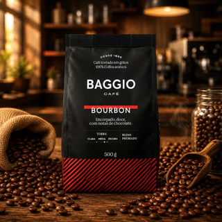 Café Gourmet Baggio Bourbon ou Espresso Torrado em Grãos Pacote 500g Torra Média Coffea Arabica