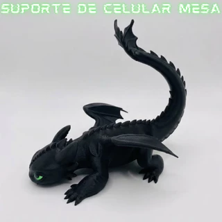 Suporte De Celular Banguela Furia Noite Dragao Geek Decorativo Base Mesa Smartphone Universal Impressao 3D Premium