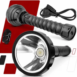 Lanterna Recarregável Profissional Led Grande Dp-959c Potente Bivolt Tática Holofote Lanterna Bastao