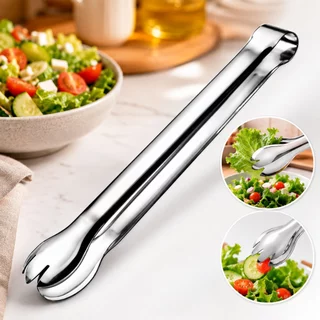Pegador Salada Inox Utensílio de Cozinha Pinça Alimentos Servir Buffet Profissional
