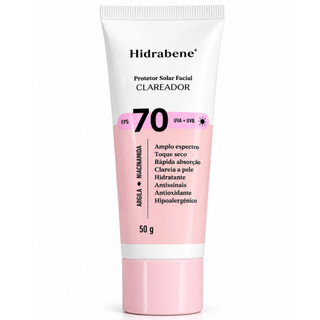 Protetor solar clareador facial Hidrabene FPS 70