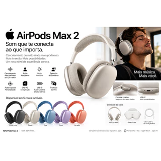 Apple AirPods Max 2 USB-C Smart Case Cancelamento Ruído Original Lacrado Fone de Ouvido