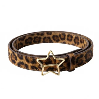 Cinto Couro Sintético Unissex Moda Feminina Punk Rock Pop Star Festival Fivela Dourada 3cm - Ari