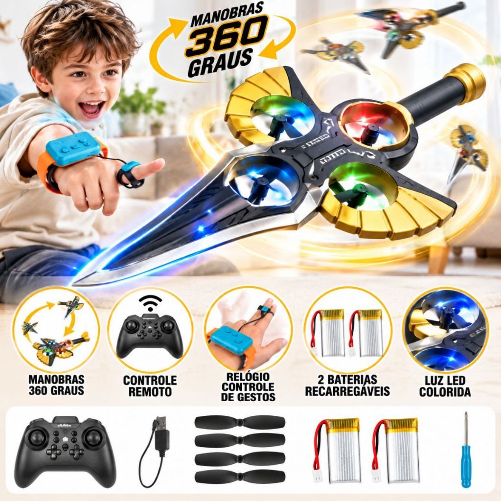 Espada Voadora Drone RC Brinquedo Avião controlada Por Controle Remoto ...