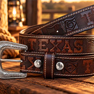 Cinto Country Texas Original Luxo Couro Legítimo Lançamento Masculino e Feminino Envio Imediato