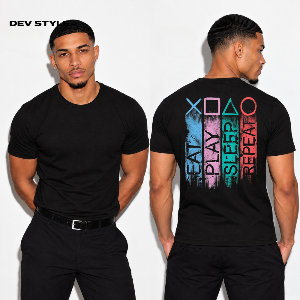 Camiseta Estampada Play Vídeo Game – Masculina e Feminina, Algodão, Plus Size — imagem 5