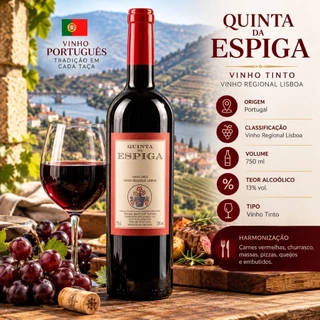Vinho Português Quinta da Espiga Tinto 750ml Importado Portugal