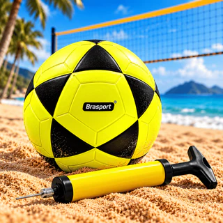 Bola de Futevôlei Brasport Nº5 PU Branca para Altinha Praia Areia Treino Jogo Futmesa Profissional